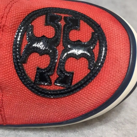 Tory Burch Raymond Red Slip On Loafers Canvas Women's Size 6.5 - Picture 6 of 10